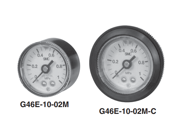 [SMC Pneumatics]Oil-free/External Parts Copper-free Pressure Gauge G46E-2-01