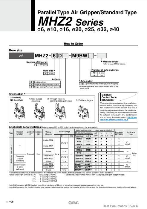 [SMC Pneumatics]Air Gripper MHZ2-6D