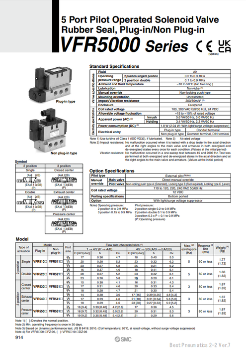 [SMC Pneumatics]Solenoid Valve VFR5410-1DZ-06