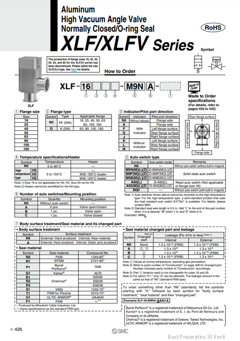 [SMC Pneumatics]High Vacuum Angle Valve  XLF-40G-2M9//