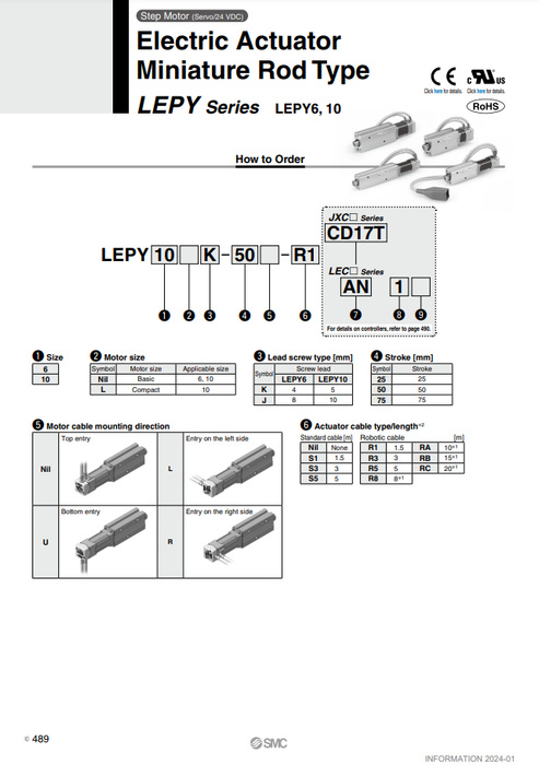 [SMC Pneumatics]Electric Actuator LEPY6K-50-R5AN1