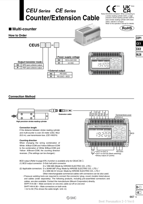 [SMC Pneumatics]Multi-Counter CEU5P-D