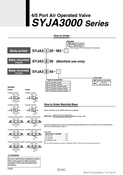 [SMC Pneumatics]Air Operated Valve SYJA3120-M3