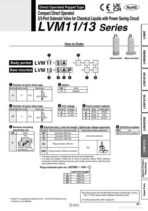 [SMC Pneumatics]Solenoid Valve LVM11-5B