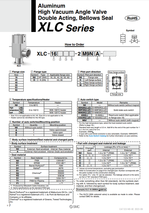 [SMC Pneumatics]High Vacuum Angle Valve  XLC-25-2M9//
