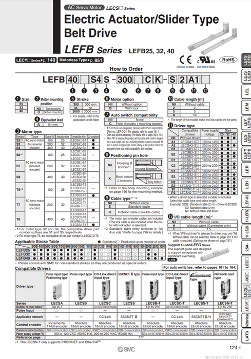 [SMC Pneumatics]Electric Actuator LEFB40S8S-2000BC