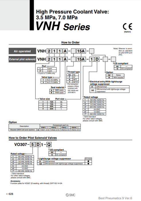 [SMC Pneumatics]Coolant Valve VNH313A-20A-3DZ
