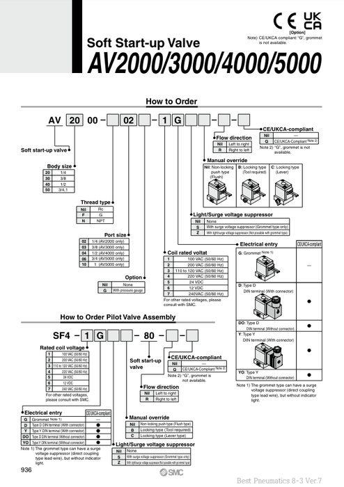 [SMC Pneumatics]Soft Start-Up Valve AV5000-10-5DZ