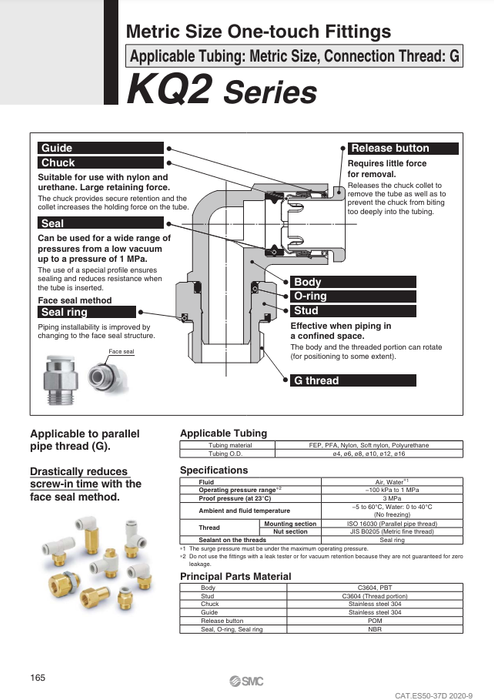 [SMC Pneumatics]One-touch Fitting KQ2H12-G04N