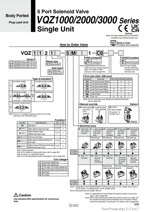 [SMC Pneumatics]Solenoid Valve VQZ1220-5MO1-C4