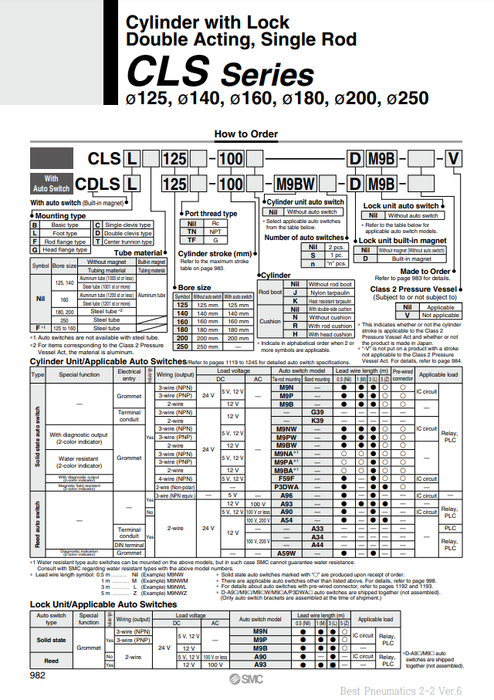 [SMC Pneumatics]Lock Cylinder CLSF200-450-D