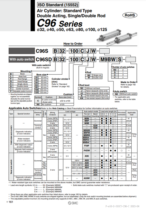 [SMC Pneumatics]Air Cylinder C96SDB80-160