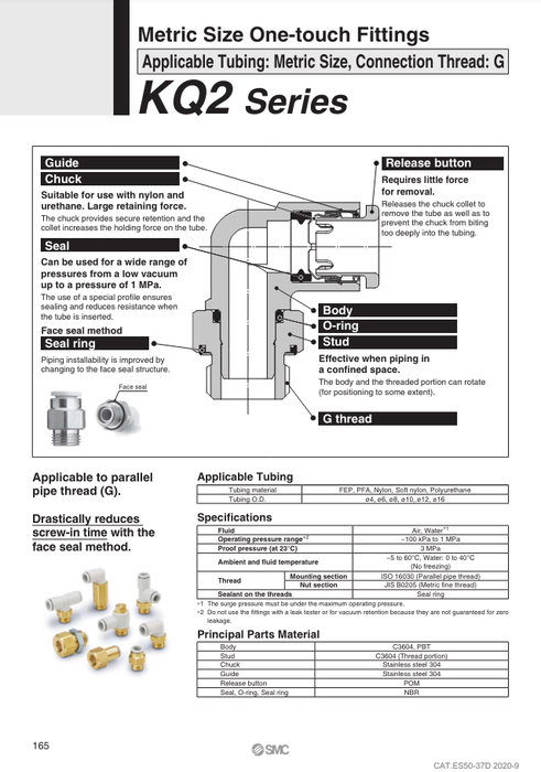 [SMC Pneumatics]One-touch Fitting KQ2L06-G01N