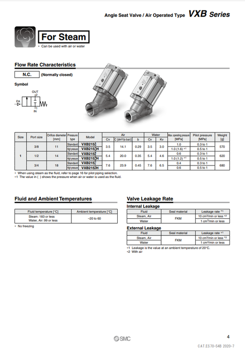 [SMC Pneumatics]Angle Seat Valve VXB215FH
