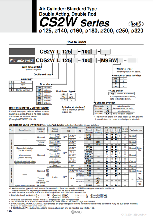 [SMC Pneumatics]Air Cylinder CDS2WF160-50