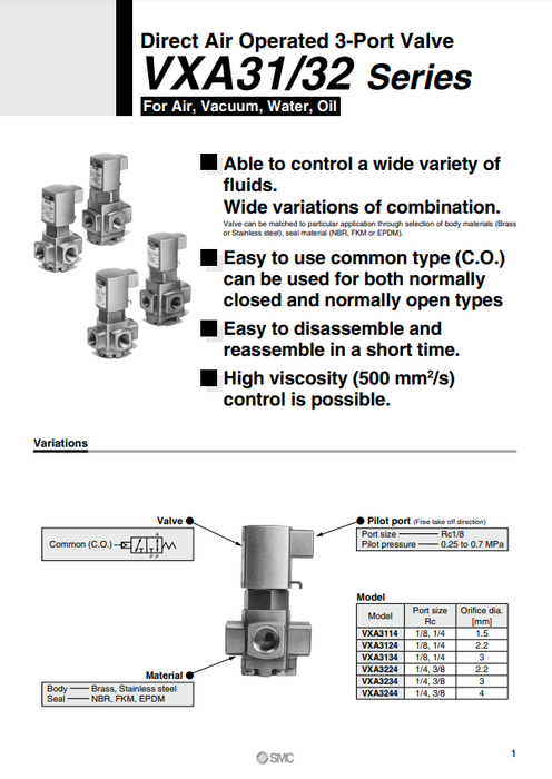 [SMC Pneumatics]Manifold VXA3225V-00