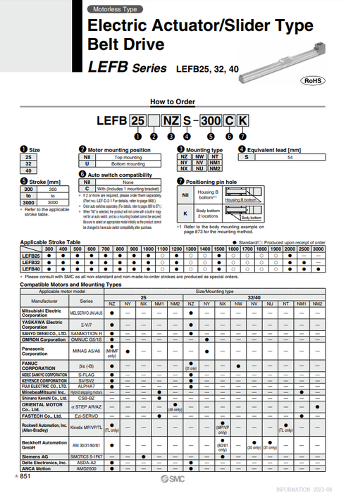 [SMC Pneumatics]Electric Actuator LEFB32NZS-400C
