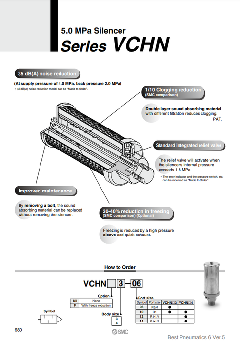 [SMC Pneumatics]Silencer VCHN4-10