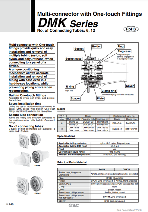 [SMC Pneumatics]Multi-Connector DMK6-23-C2