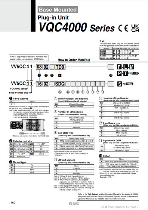 [SMC Pneumatics]Manifold VV5QC41-0403SD6V2N