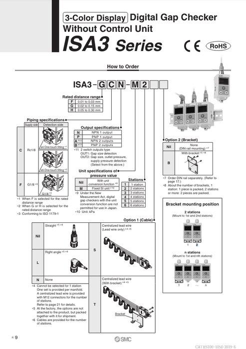 [SMC Pneumatics]Digital Gap Checker ISA3-GCP-1B-L2