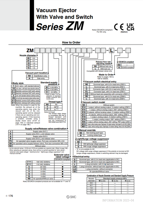 [SMC Pneumatics]Vacuum Ejector ZM103H-K5LZ