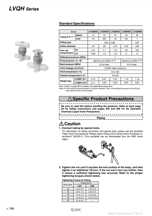 [SMC Pneumatics]High Purity Chemical Liquid Valve LVQH40-S11R-1