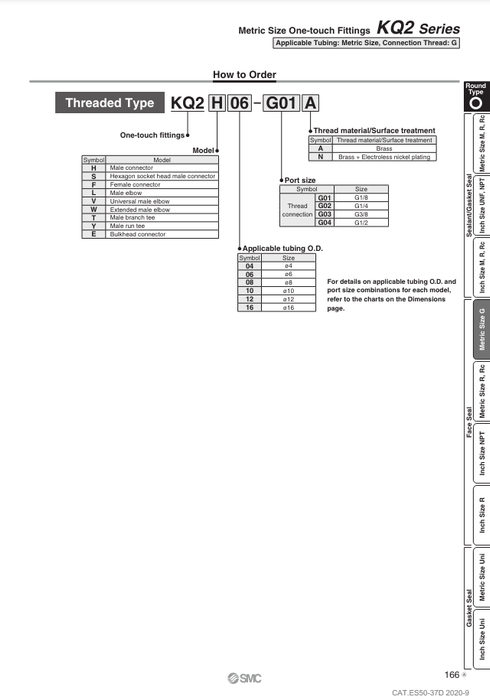 [SMC Pneumatics]One-touch Fitting KQ2L10-G04N