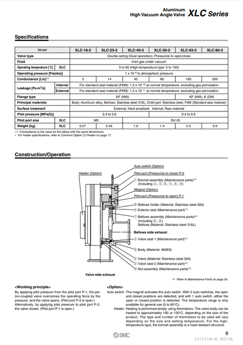 [SMC Pneumatics]High Vacuum Angle Valve  XLC-25-2M9//