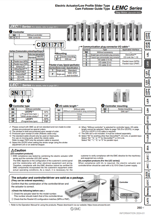 [SMC Pneumatics]Electric Actuator LEMC25LT-150-S12P1