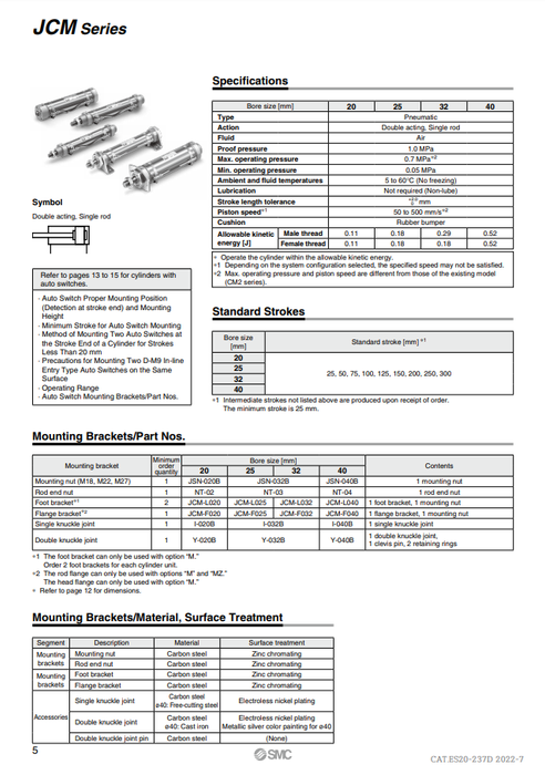 [SMC Pneumatics]Air Cylinder JCMB32TR-150