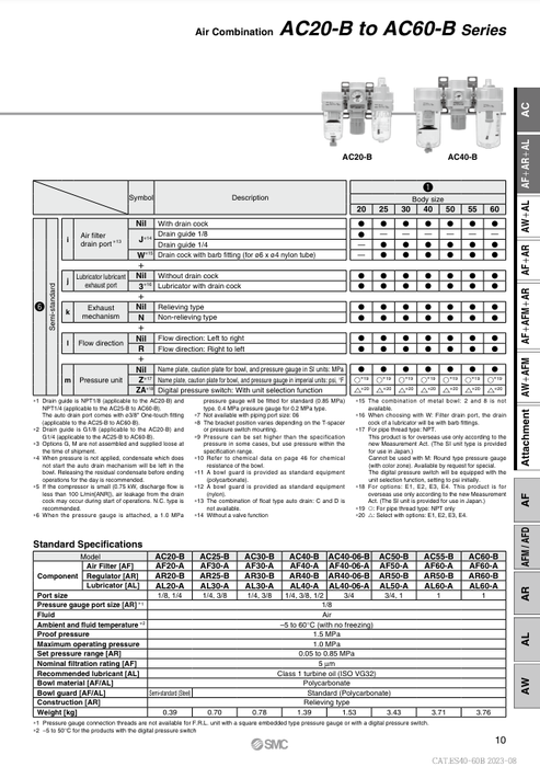 [SMC Pneumatics]Air Combination AC25-03E-B