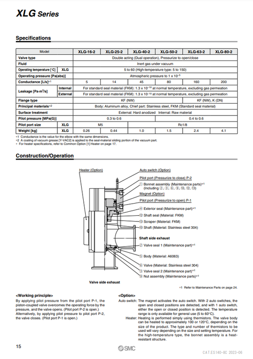 [SMC Pneumatics]High Vacuum Angle Valve  XLG-25-2