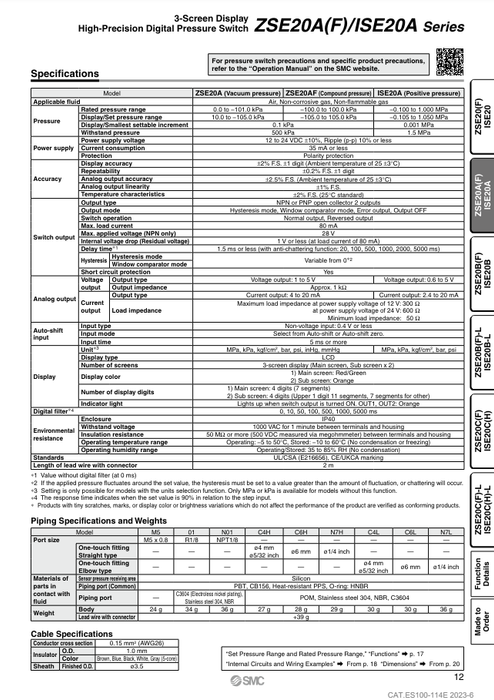 [SMC Pneumatics]Digital Pressure Switch ISE20A-X-01-A2