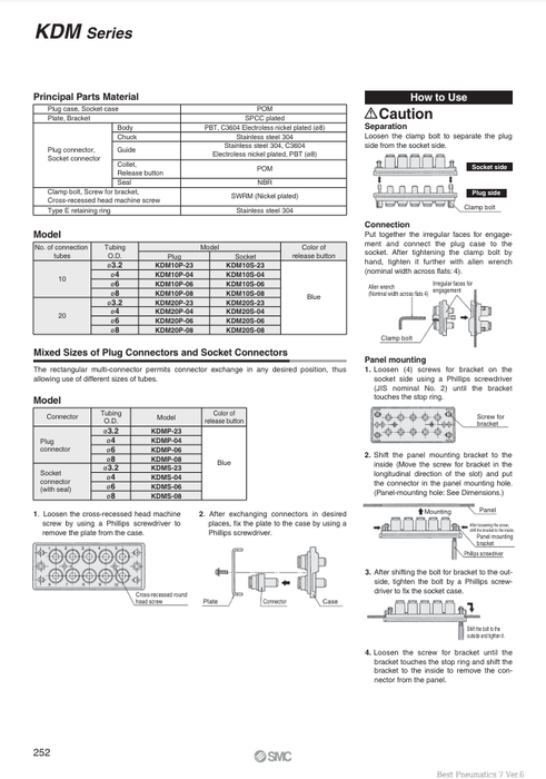 [SMC Pneumatics]Rectangular Multi Connector KDM10-06