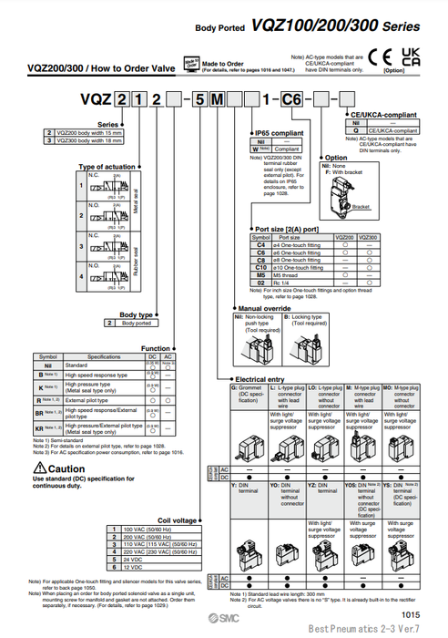 [SMC Pneumatics]Solenoid Valve VQZ115-5L1-C6-PRF