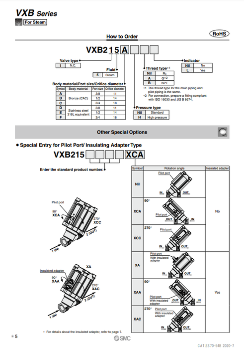 [SMC Pneumatics]Angle Seat Valve VXB215FH