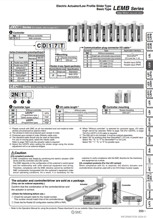 [SMC Pneumatics]Electric Actuator LEMB32UT-250W-S12N3