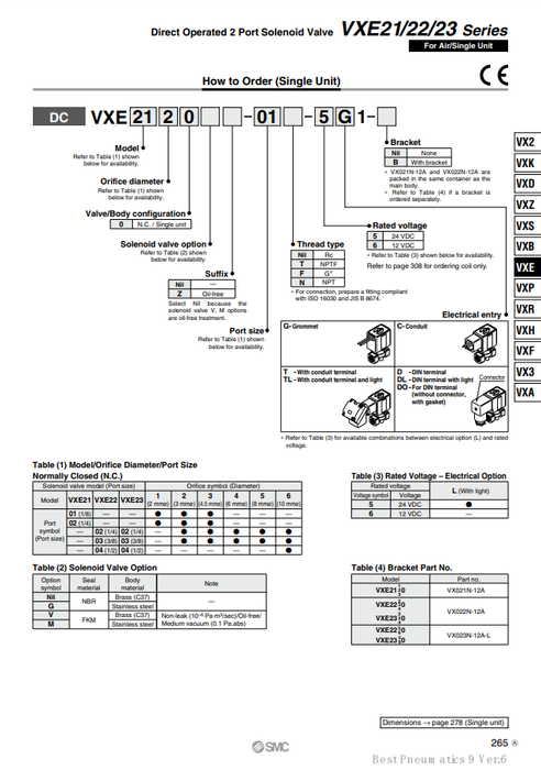 [SMC Pneumatics]Solenoid Valve VXE2240-03-5G1