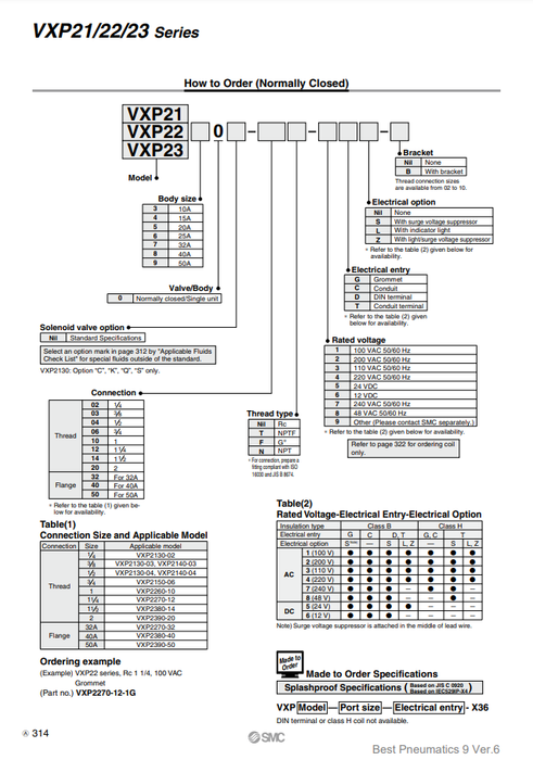 [SMC Pneumatics]Solenoid Valve VXP2260-10-5DL