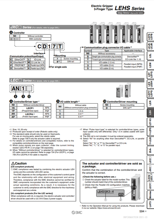 [SMC Pneumatics]Electric Gripper LEHS40K3-12-R81N1