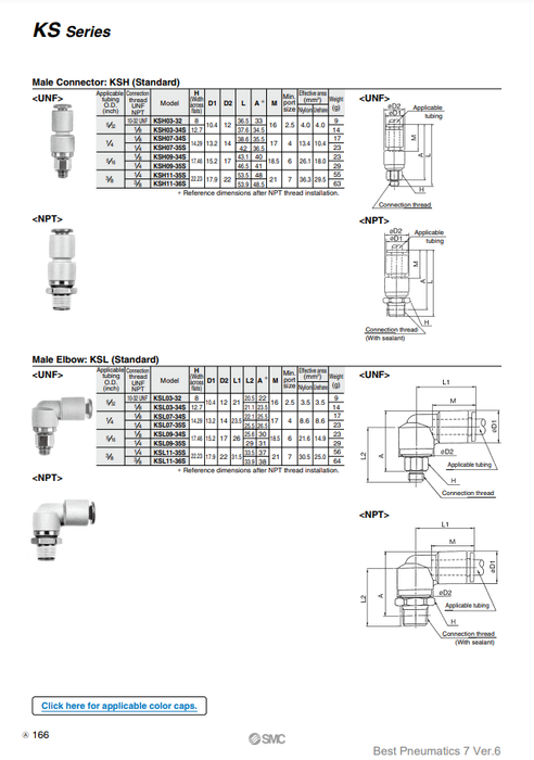 [SMC Pneumatics]Rotary One-touch Fittings KSL11-35S
