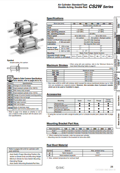 [SMC Pneumatics]Air Cylinder CDS2WB160-50