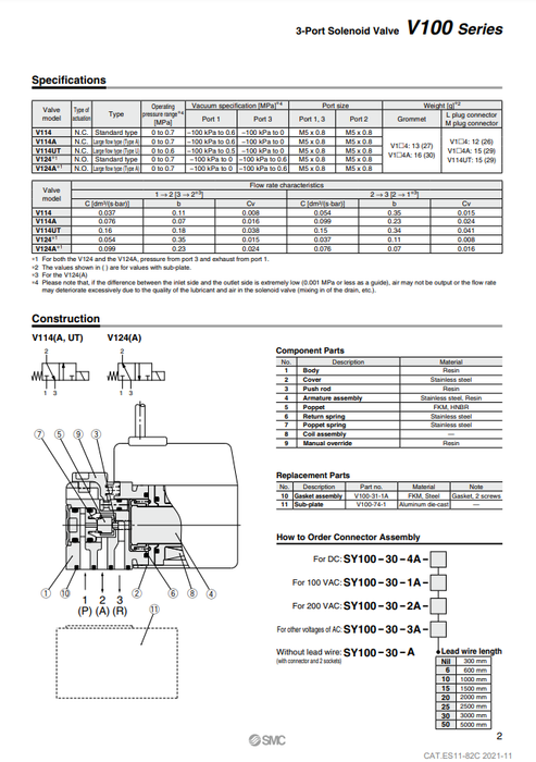 [SMC Pneumatics]Solenoid Valve V114-5GZ
