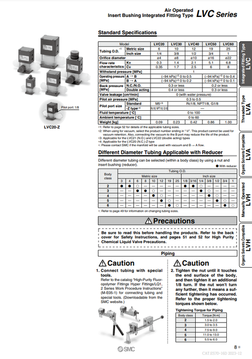 [SMC Pneumatics]High Purity Chemical Liquid Valve LVC50-S19-F