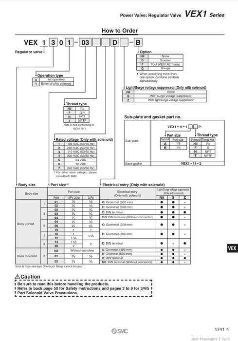 [SMC Pneumatics]Power Valve VEX1501-063DZ