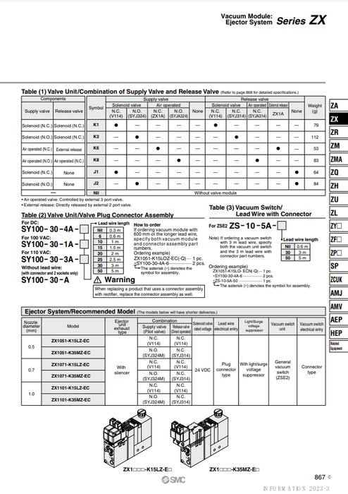[SMC Pneumatics]Vacuum Module ZX1053-K15LZ-EC