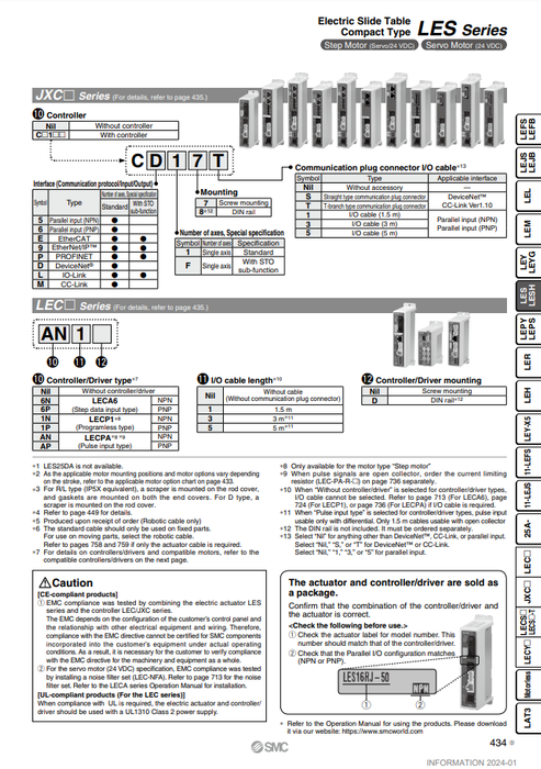 [SMC Pneumatics]Electric Slide Table LES16RK-75B-S3AN1