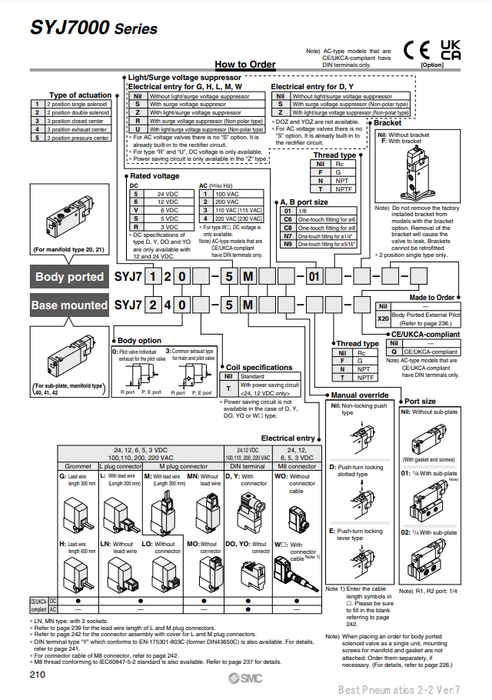 [SMC Pneumatics]Solenoid Valve SYJ7240-5MOZ