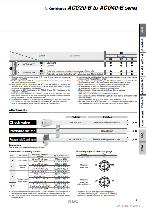 [SMC Pneumatics]Air Combination ACG40B-04DG1-NR-B